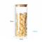 Envase redondo claro del acondicionamiento de los alimentos de la galleta de las pastas del caramelo de la cristalería de borosilicato con las tapas de bambú