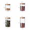 Tarro de vidrio redondo para almacenamiento de alimentos, 450ml, 550ml, 750ml, 900ml, con tapa de madera de bambú
