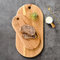 Tablero de servicio de sushi de charcutería de queso de bocadillo de madera de roble de forma ovalada con orificio para colgar