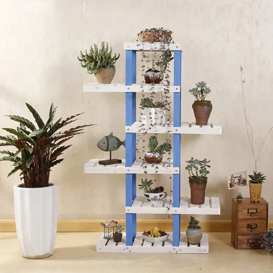 arriba - Abajo e izquierda - Mesa de seis capas apilada a la derecha - Mini estante superior para flores para plantas suculentas