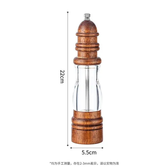 Molinillo de pimienta manual de madera maciza, versátil, con forma de faro, para el hogar