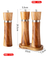 Molinillo de especias manual de madera de Acacia con anillo de acero inoxidable