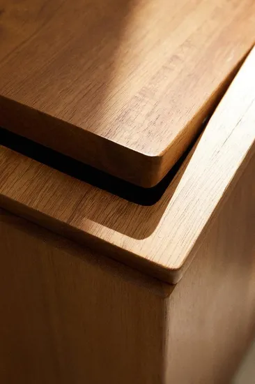 Caja de almacenamiento de madera de Acacia de lujo, cubo de basura de madera para el hogar