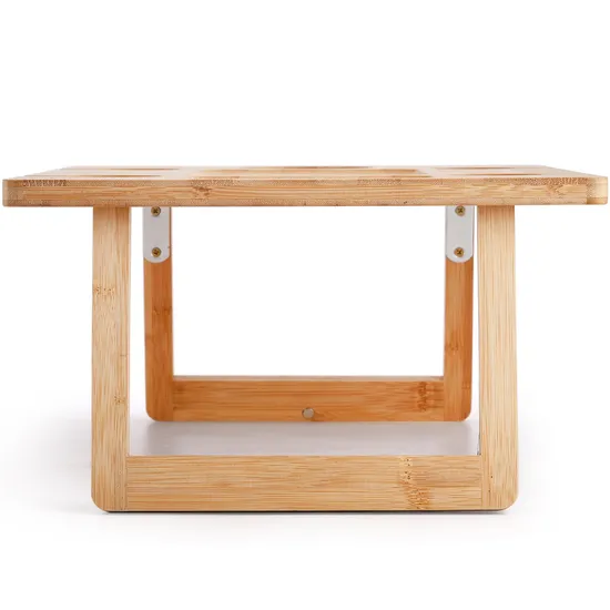 Mesa de picnic de bambú rectangular plegable para vino para exteriores