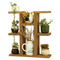 Estante de escritorio multicapa de madera maciza con soporte para flores para libros/juguetes/plantas