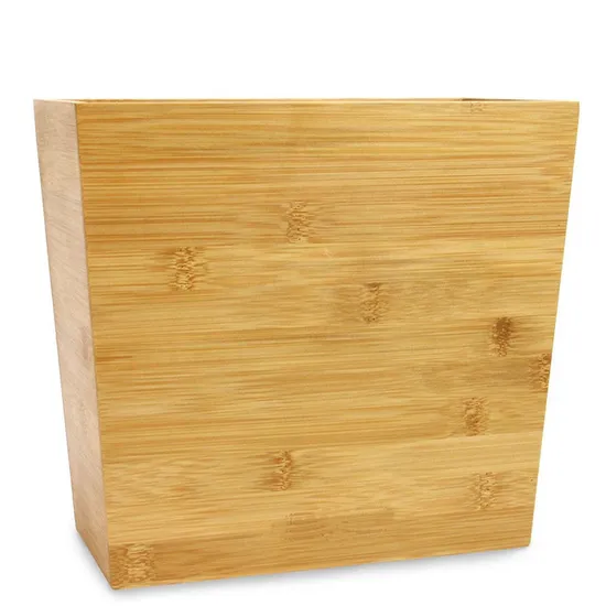 Cesta de basura de bambú abierta rectangular para el hogar