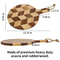 Tabla de cortar de madera de caucho en forma de espiga con mango