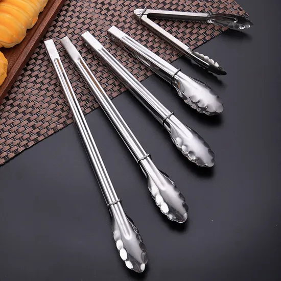 Pinzas multifuncionales para barbacoa de acero inoxidable, pinzas para comida frita, pinzas de cocina