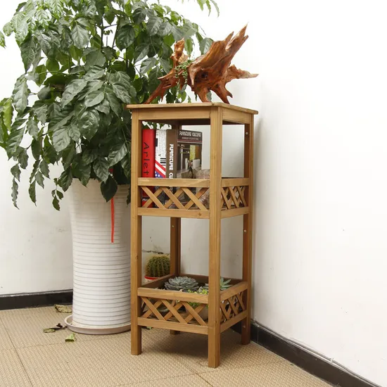 Soporte de almacenamiento multicapa para jardín, estante de exhibición, soporte de madera para plantas para balcón, pasillo y jardín