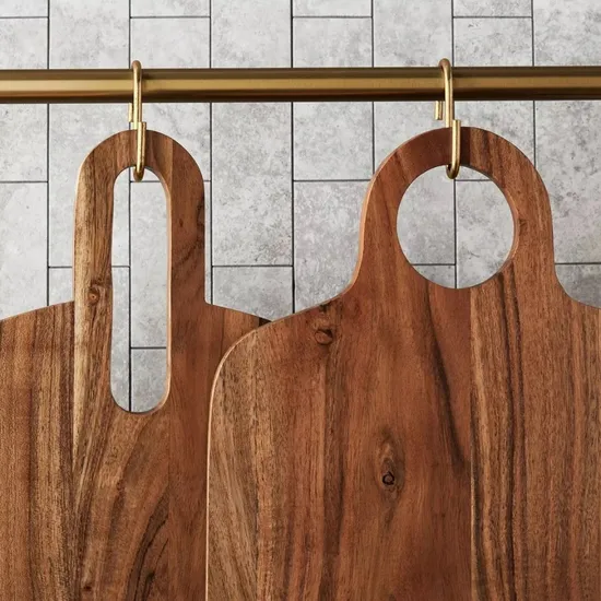 Juego de 2 tablas para charcutería de madera de acacia