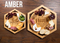 Juego de 2 tablas de cortar de bambú grabadas inteligentes con forma hexagonal multifuncional