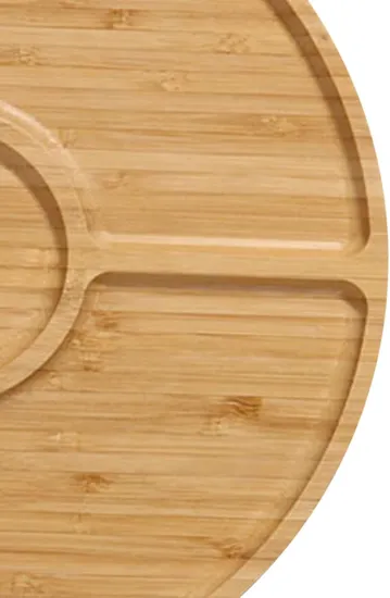 Platos de bambú multiusos divididos de 8 pulgadas y 4 platos para servir/mesa de centro/charcutería
