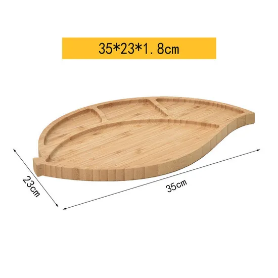 Retro - Plato de cena de madera de bambú dividido de la bandeja de servicio del estilo 4