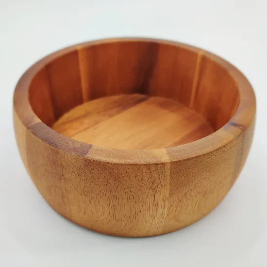 Tazón de fruta al por mayor del cuenco de ensalada de madera de acacia de tamaño mediano