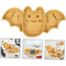 Bulkbuy Plato de bambú con forma de murciélago para servir, bandeja para aperitivos, plato para aperitivos