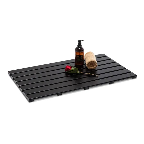 Alfombra de baño de bambú negro para uso doméstico