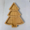 Plato determinado de la porción de la bandeja de bambú en forma de árbol de Navidad al por mayor de la comida para el restaurante