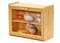 Caja de almacenamiento de pan y pastelería de bambú rectangular transparente para snack