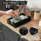 Dispensador de toallas de papel con servilletero de bambú rectangular negro