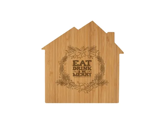 Tabla de cortar de bambú con forma de casa para una presentación elegante de los alimentos