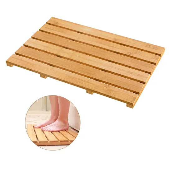 Alfombra de baño de bambú resistente alfombra de baño