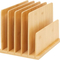 Carpeta de escritorio de oficina con estante de organización y almacenamiento de bambú y madera para papelería, materiales, letras