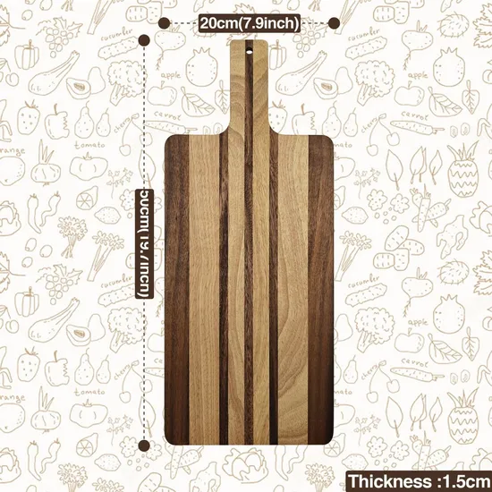 Tabla de servir de primera calidad con forma de paleta de madera de acacia