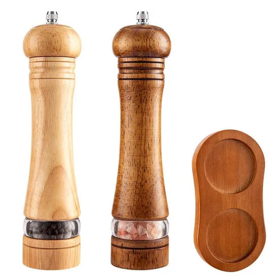 Molinillo manual de madera versátil para cocina, perfecto para pimienta negra, sal marina y pimienta en polvo