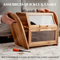 Caja de pan de madera de Acacia doble grande, contenedor de almacenamiento para cocina