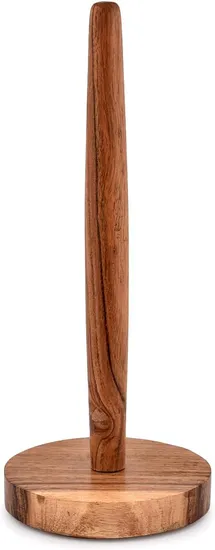 Soporte para toallas de papel de madera de Acacia, soporte para rollos de papel para cocina, inodoro, despensa y baño