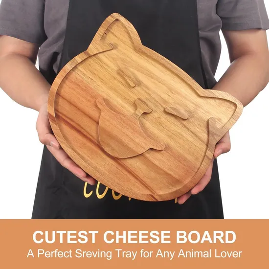 Plato rústico de queso de madera de acacia para tablas de embutidos y noches de vino