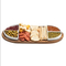 Bandeja/platos grandes de madera de acacia para servir con 3 platos cuadrados de cerámica para servir