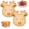 2 bandejas navideñas de bambú con forma de reno para servir queso, aperitivos y embutidos en la fiesta de Navidad