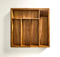 Organizador de cajones de cocina de acacia de lujo con 8 ranuras y divisores para cubiertos, utensilios y cubiertos
