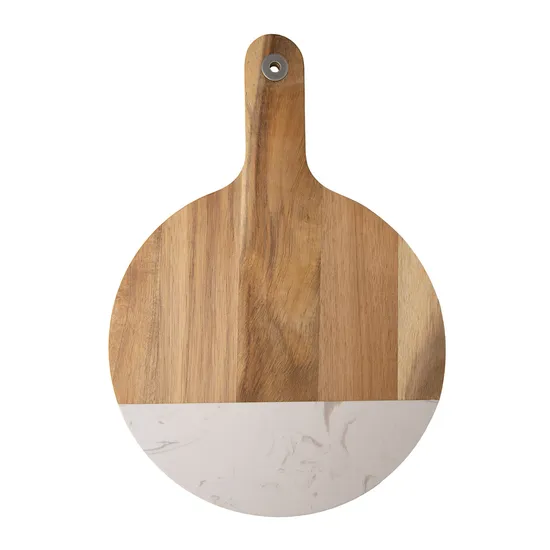 Tabla para cortar queso de mármol y madera con juego de 3 cuchillos