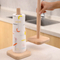 Soporte de papel higiénico de baño con succión de madera de haya con organizador de soporte de papel en rollo