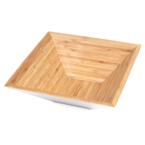 Ensaladera de bambú redonda moderna para frutas