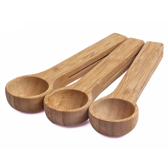 Juego de 3 cucharas medidoras de bambú para cocina