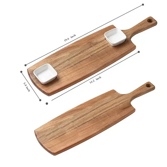 Fabricación de tabla para cortar queso, juego de tabla de charcutería, plato para servir queso con cuencos de cerámica
