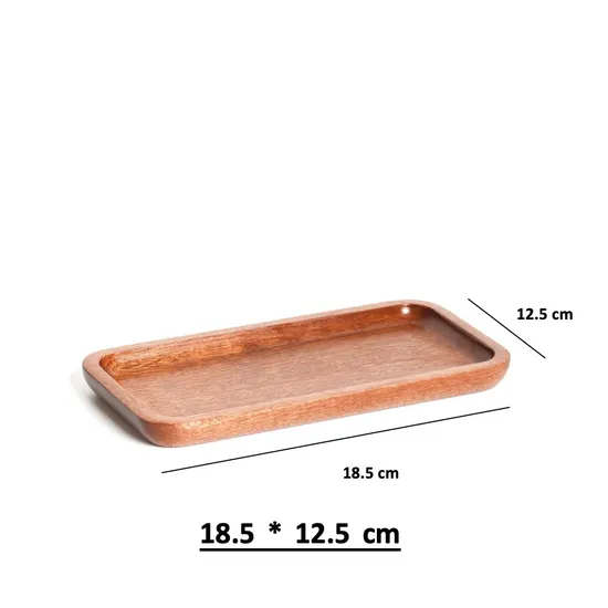 Bandeja rectangular decorativa de madera para servir, plato de té, vajilla para frutas/verduras/pan