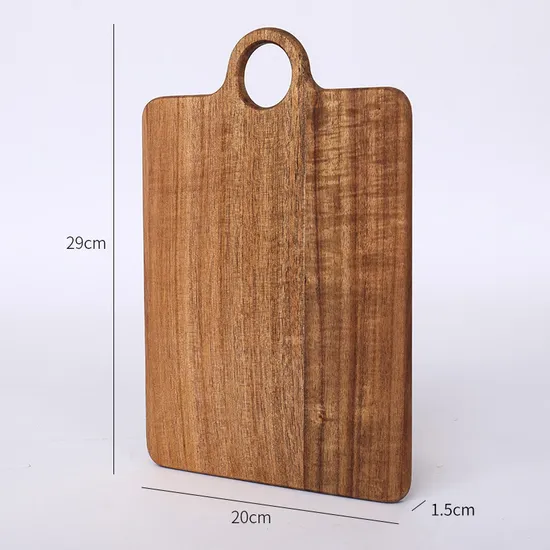 Tabla de cortar de madera ecológica con ranura y mango para jugo