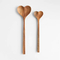 Juego de 2 cucharas para servir de madera de acacia en forma de corazón con mango redondo