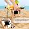 Mesa de picnic de vino portátil para exteriores, bandeja de aperitivos de playa de bambú, para acampar