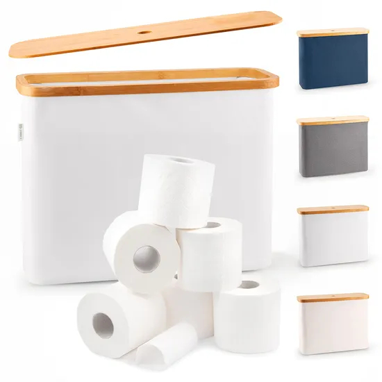 Cesta de almacenamiento de papel higiénico de baño de color blanco