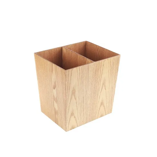 Bote de basura doble de madera de fresno para cocina/oficina/sala de estar