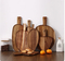 Plato para servir de madera de acacia hecho a mano con forma de hongo y tallas únicas