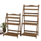 Estante plegable multifunción de cuatro capas para flores, soporte de madera para plantas, estante de exhibición para jardín