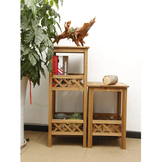 Soporte de almacenamiento multicapa para jardín, estante de exhibición, soporte de madera para plantas para balcón, pasillo y jardín