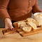 Tabla de madera para servir queso de acacia con forma de paleta con mango