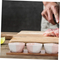 Elegante juego de cuencos de cerámica para servir aperitivos con bandeja de madera para frutas, aperitivos y postres